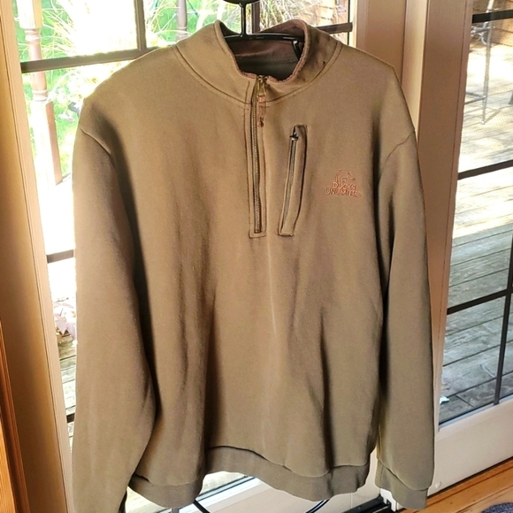 Ducks Unlimited Vintage Embroidered 1/4 zip with Pocket Pullover Sz L Sweatshirt - Picture 1 of 12